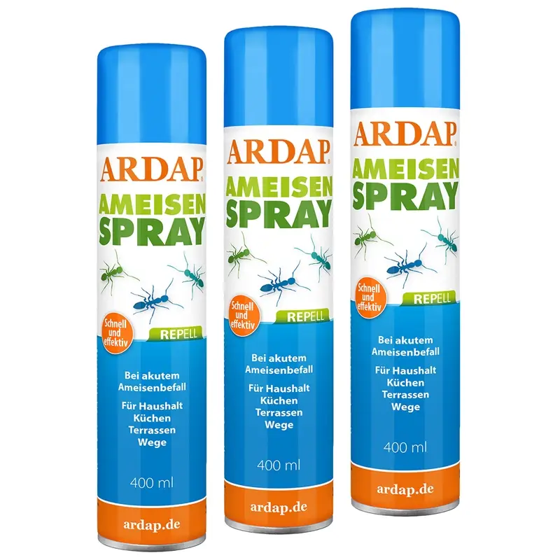 ARDAP® Repell Ameisenspray 3x 400ml - für Innen- und Außenbereiche Sofort Bestellen