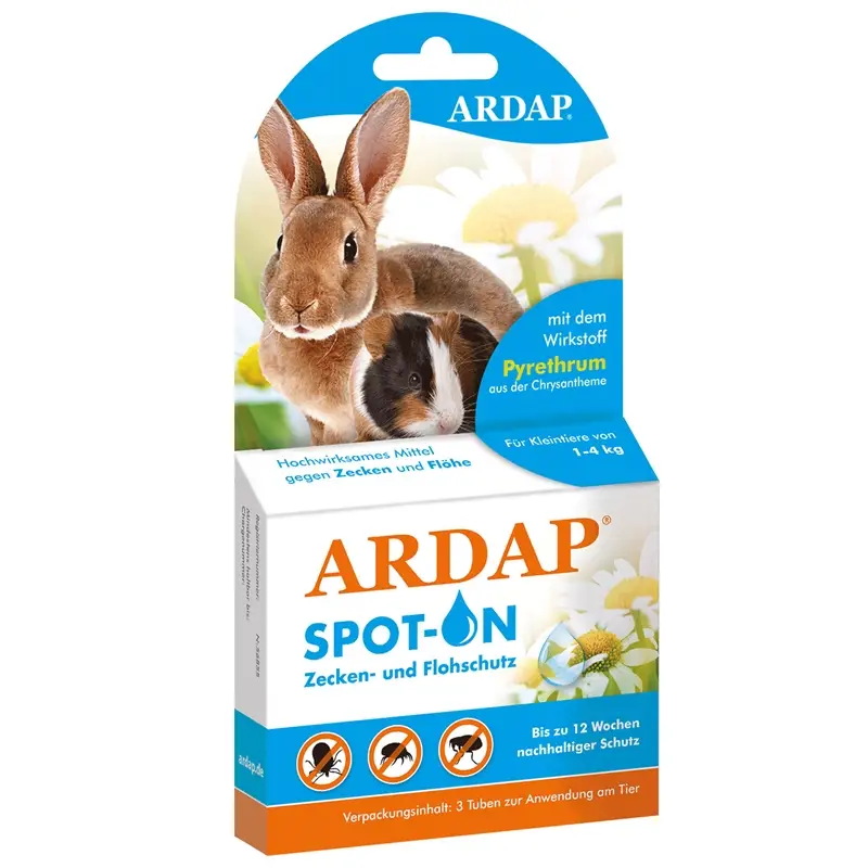 Solange Der Vorrat Reicht ARDAP® Spot-On Zecken- und Flohschutz für Kleintiere und Nager - 3 Tuben je 0,4ml