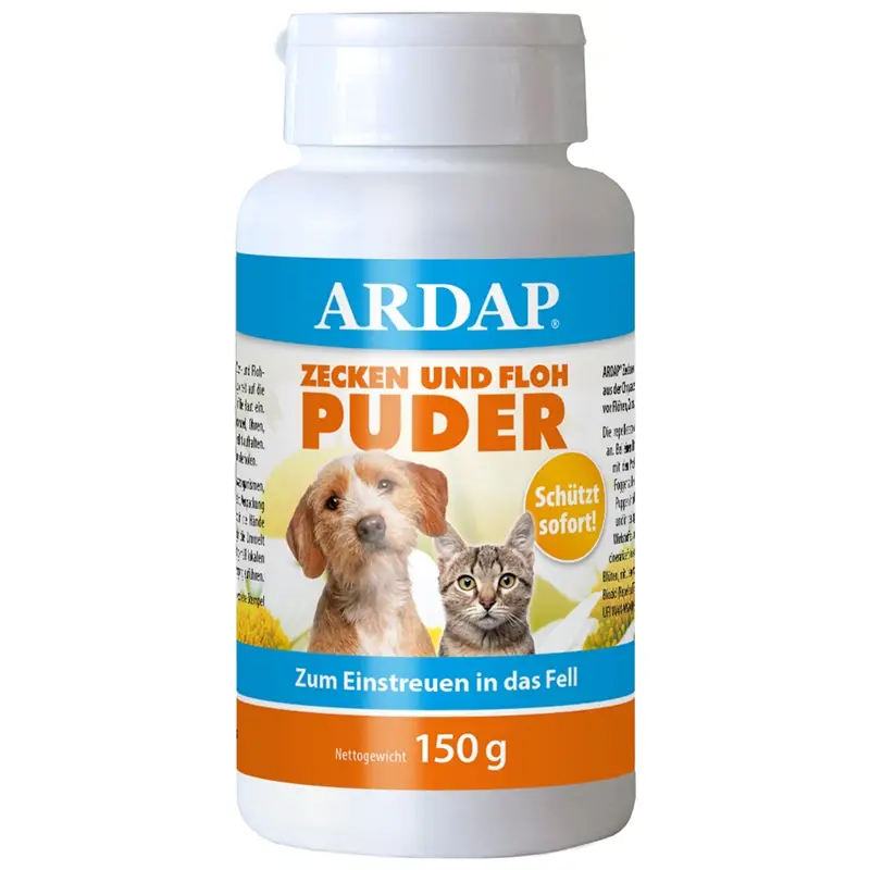 ARDAP® Zecken- und Flohpuder 150g - für Hunde & Katzen Top-Seller