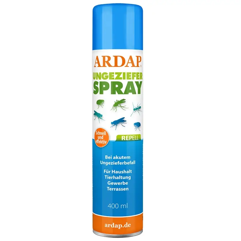 ARDAP® Repell Ungezieferspray 400ml zur Insektenabwehr - für Haushalt, Gewerbe & Tierhaltung Schneller Versand