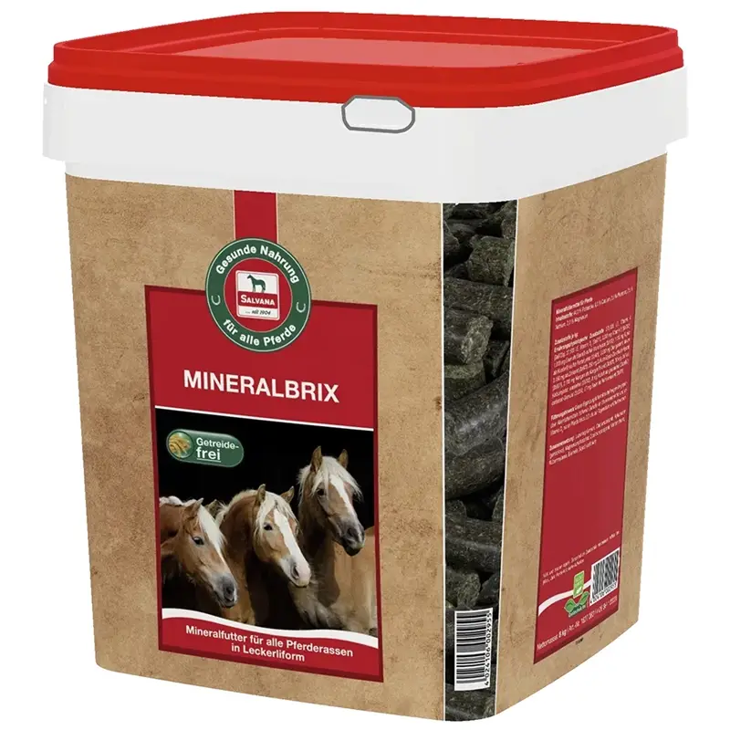 Salvana Mineralbrix getreidefrei 8kg - handliches Mineralfutter für Pferde Markenprodukt