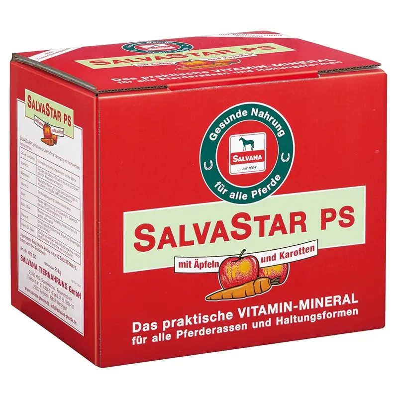 Zertifiziert Salvana SalvaStar PS 25kg - Mineralfutter-Riegel für Pferde
