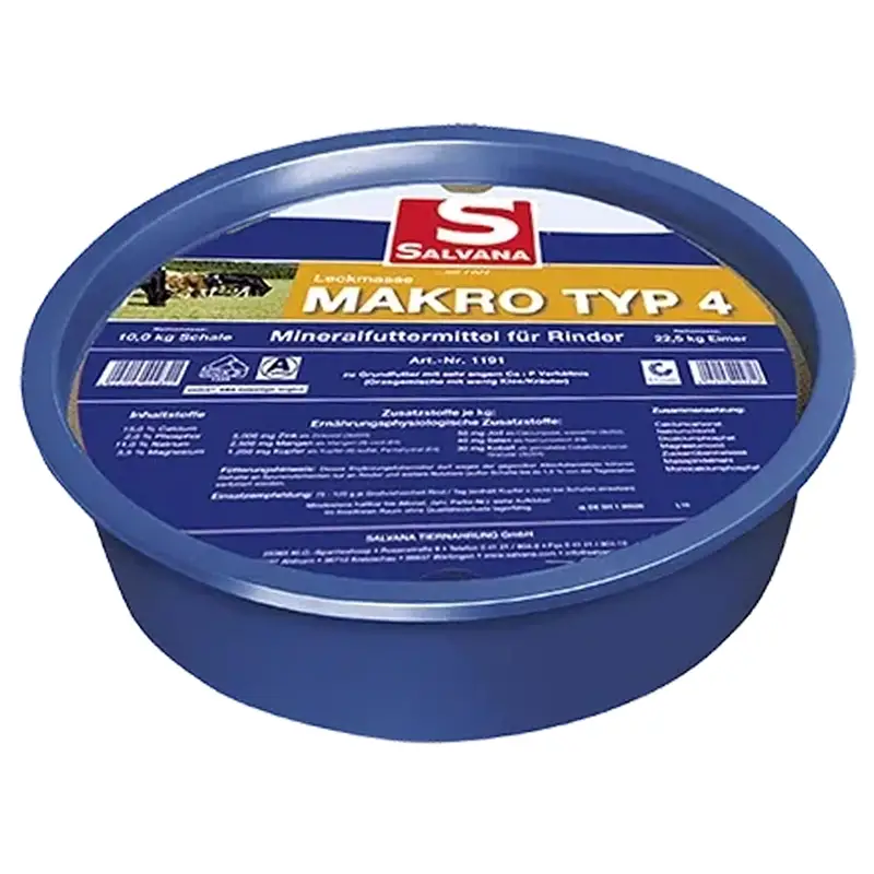 Salvana Leckmasse Makro Typ 4 Rinder 10kg - wetterfeste Mineralleckmasse Super-Preis