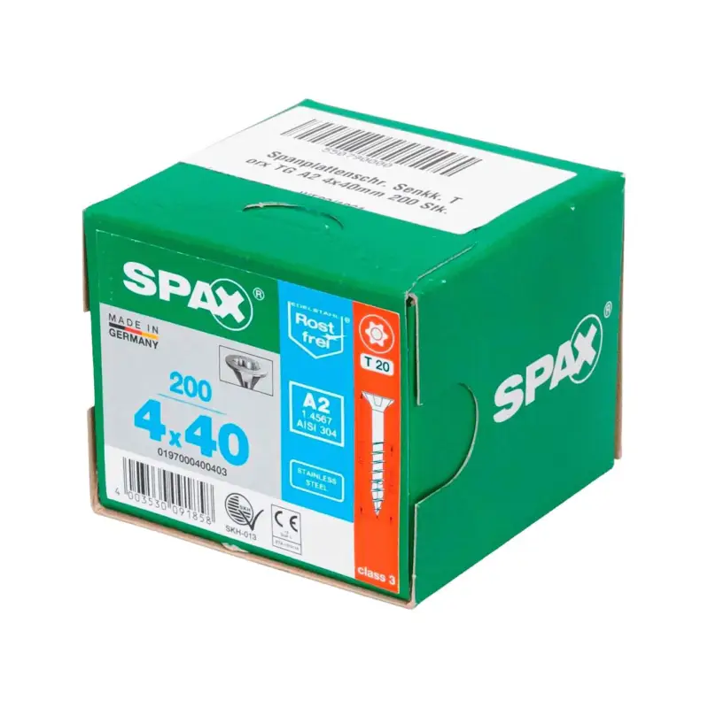 Abverkauf Spanplattenschr. Senkk. Torx TG A2 4x40mm 200 Stk