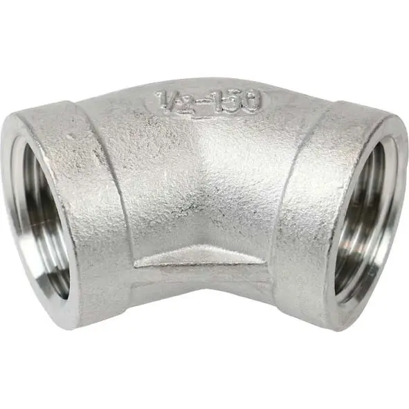 Geprüft Edelstahl 45° Winkel 1/2" IG/IG