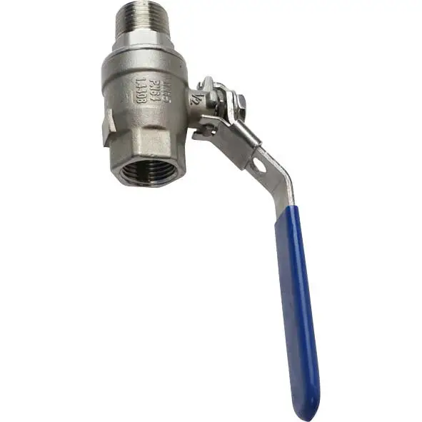 Geprüft Edelstahl Zweiteiliger Kugelhahn 1/2" IG/AG